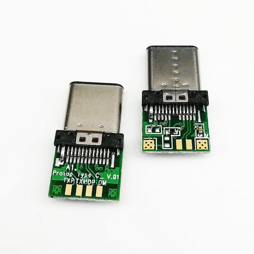 USB 3.1 TYPE-C 夹板公头 24PIN 夹板0.  夹板0.8 带PCB板  两面插双面插