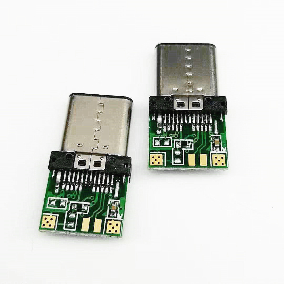 USB 3.1 TYPE-C 夹板公头 24PIN 夹板0.  夹板0.8 带PCB板  两面插双面插