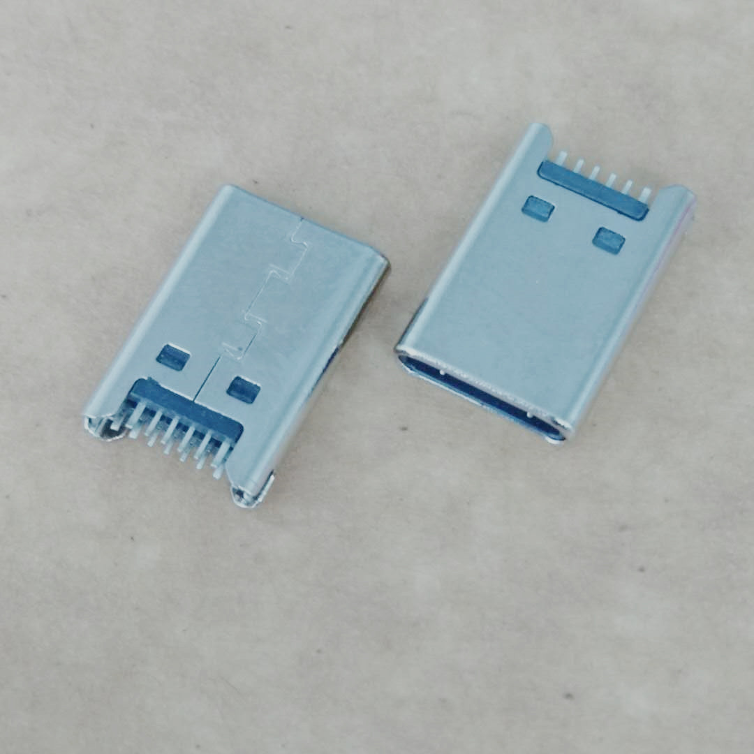 USB TYPE-C 24P夹板式公头 夹板0.8 冲压不带  冲压不带板