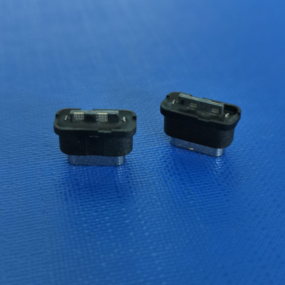 TYPE-C 2PIN 防水焊线式母座 USB3.1防水母座  带防水胶圈
