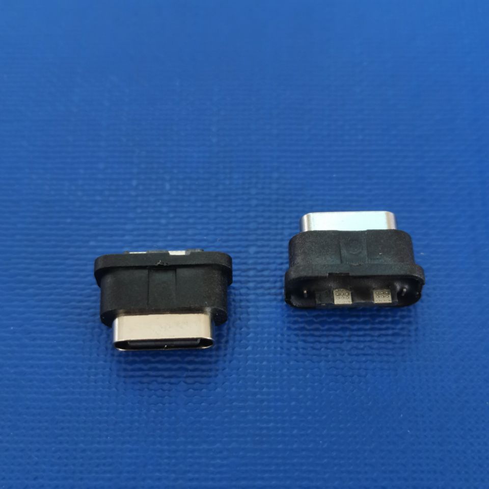 TYPE-C 2PIN 防水焊线式母座 USB3.1防水母座  带防水胶圈