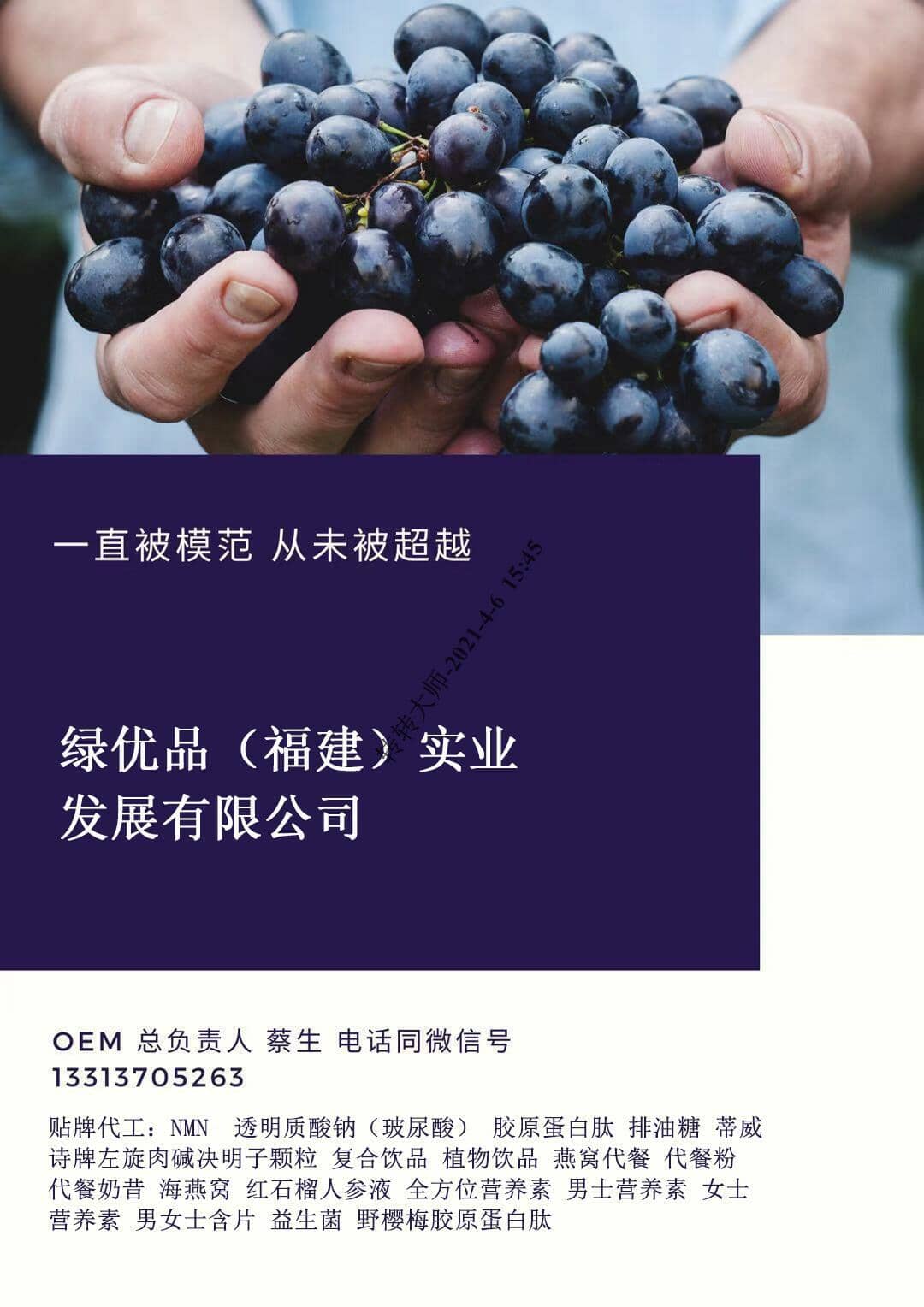 速比刻人参营养液 绿优品（福建）实业发展有限公司  速比克
