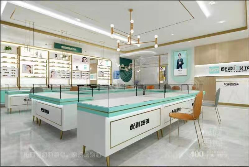河北眼镜店装修展柜设计定制，眼镜店装修设计布局。&nbsp;&nbsp;店面装修设计