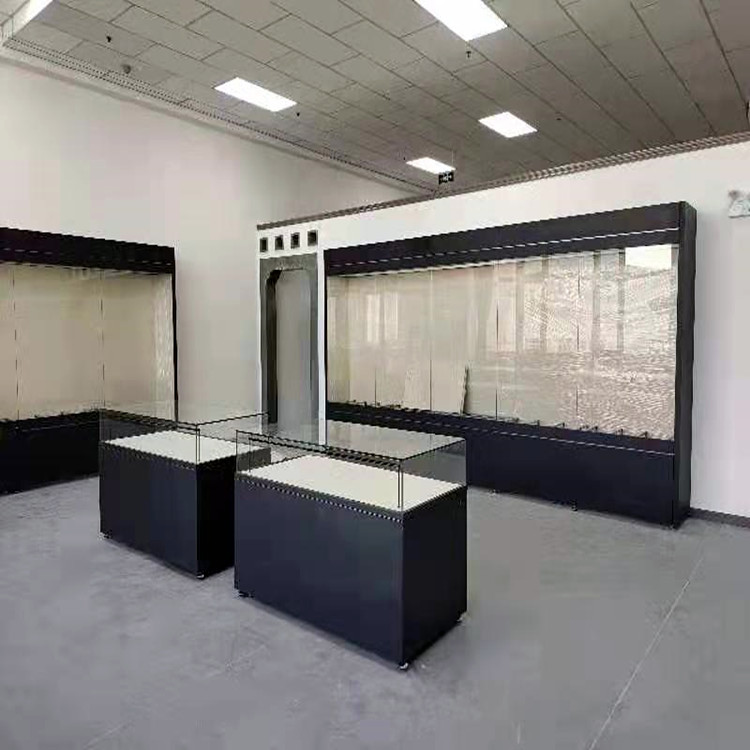 博物馆展柜单面平移玻璃门展柜冷轧钢板文物沿墙柜