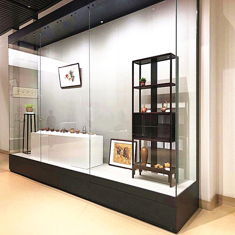 博物馆展柜古董瓷器文物展柜沿墙柜通柜设计定制