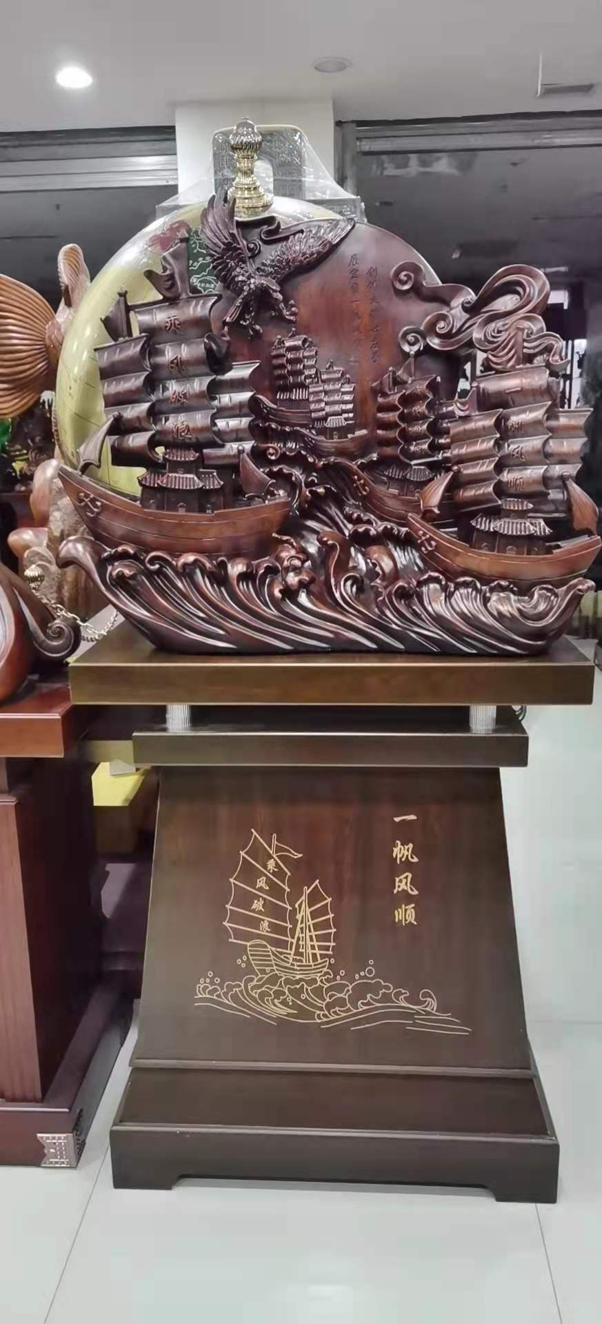 西安大摆件，开业马牛鹰大鼎舵轮大摆件  西安铜鼎礼品  开业牛马鹰摆件  单位乔迁工艺品