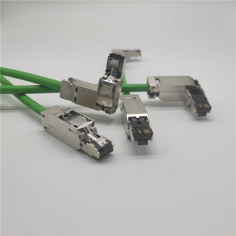 四芯工业网线profinet rj45金属水晶头成品  四芯工业金属水晶头  rj45水晶头成品