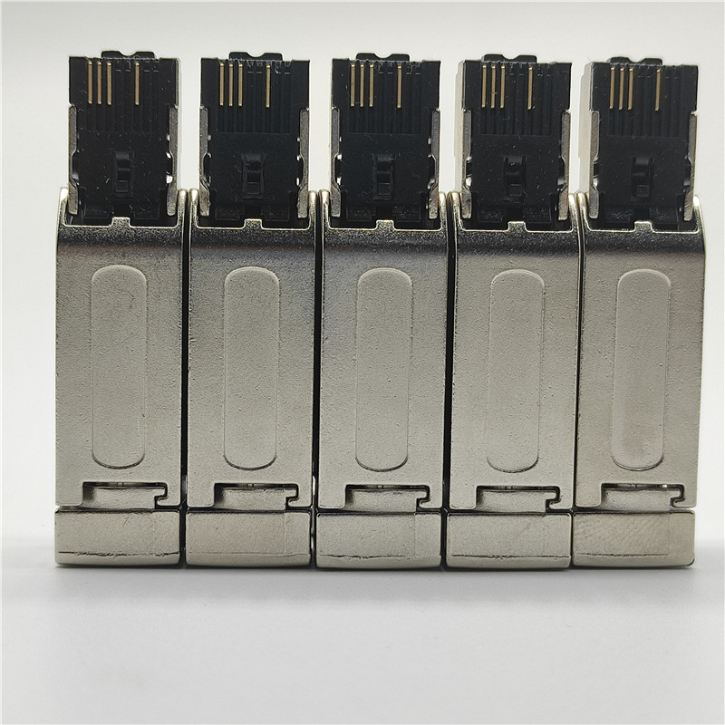 四芯工业网线profinet rj45金属水晶头成品  四芯工业金属水晶头  rj45水晶头成品