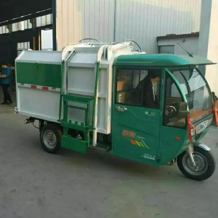 厂家供应电动三轮挂桶车定制挂桶式垃圾车  环卫挂桶车