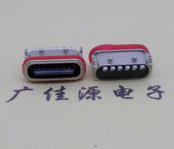防水TYPE C 6P卧贴母座  防水TYPE C 母座6P  防水TYPE C母座