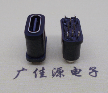 TYPE-C防水母座16P 直立式插板 高10.2  防水TYPE C 母座16P  防水TYPE C 16P立插  防水TYPE C16P立插