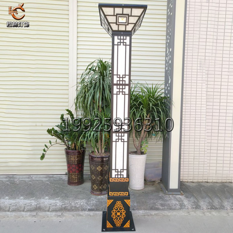 广场造型景观灯售楼部立柱灯展示区人造云石柱子灯  仿铜拉丝景观灯  不锈钢景观灯  云石透光庭院灯