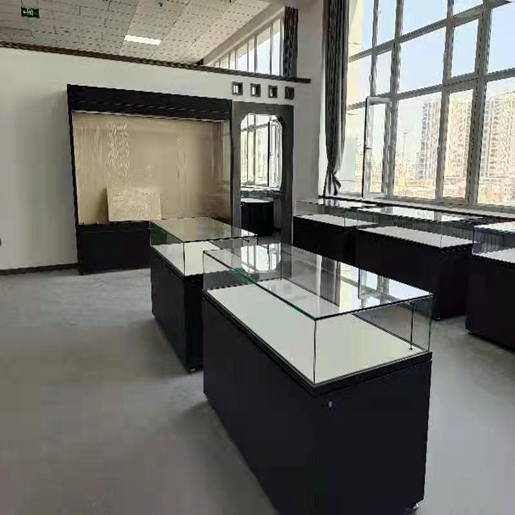 金属博物馆展柜定制钢制文物展览柜液压古玩展柜玻璃柜