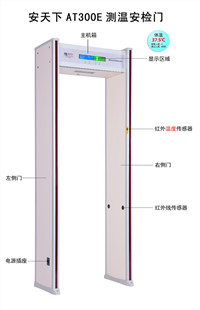 安天下AT300DX通过式红外测温型探测门  安检门  测温安检门  红外线测温安检门