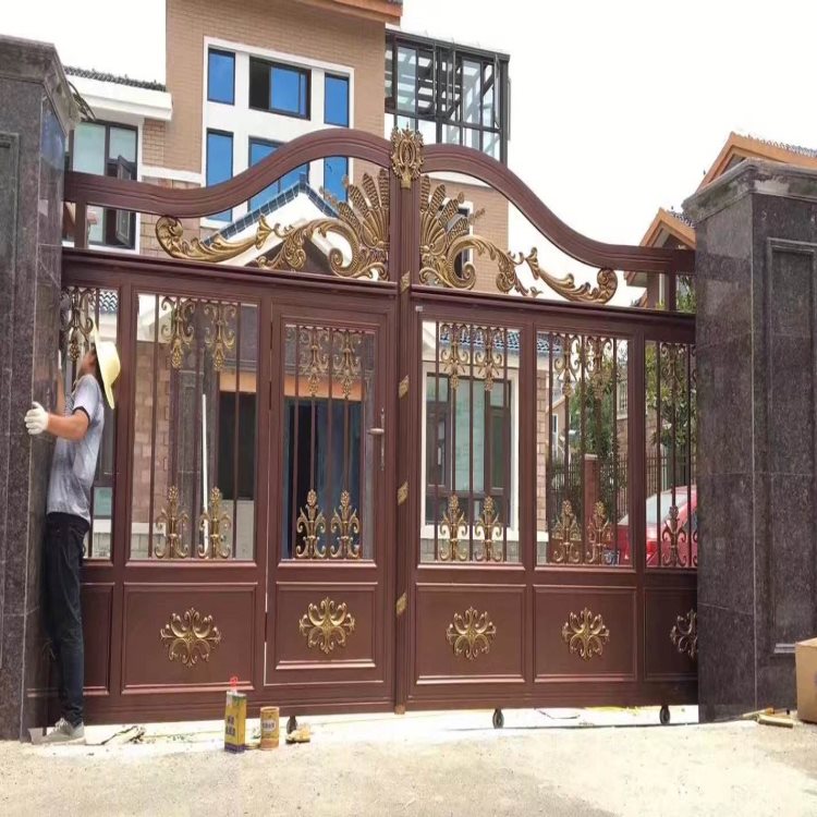 金属庭院大门石家庄藁城区铝艺阳台护栏产品展示  别墅大门  铝艺大门  别墅铝艺大门