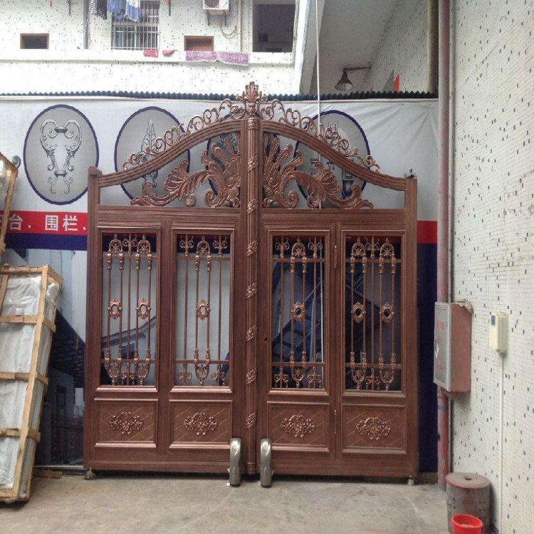 镂空别墅大门石家庄长安区热镀锌钢护栏加工工艺  铝艺大门  别墅铝艺大门