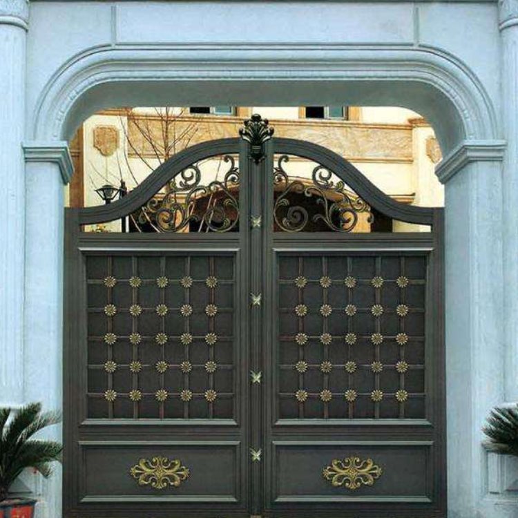 廊坊香河县金属围墙大门别墅阳台护栏产品展示  别墅大门  铝艺大门  别墅铝艺大门