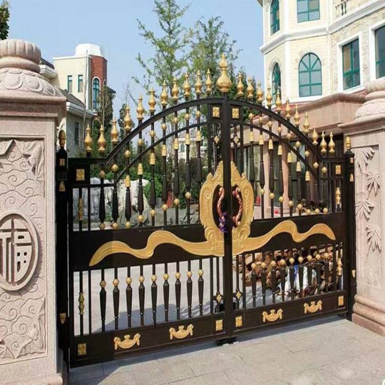邯郸武安中式铝艺大门围墙锌钢护栏图片  别墅大门  别墅铝艺大门