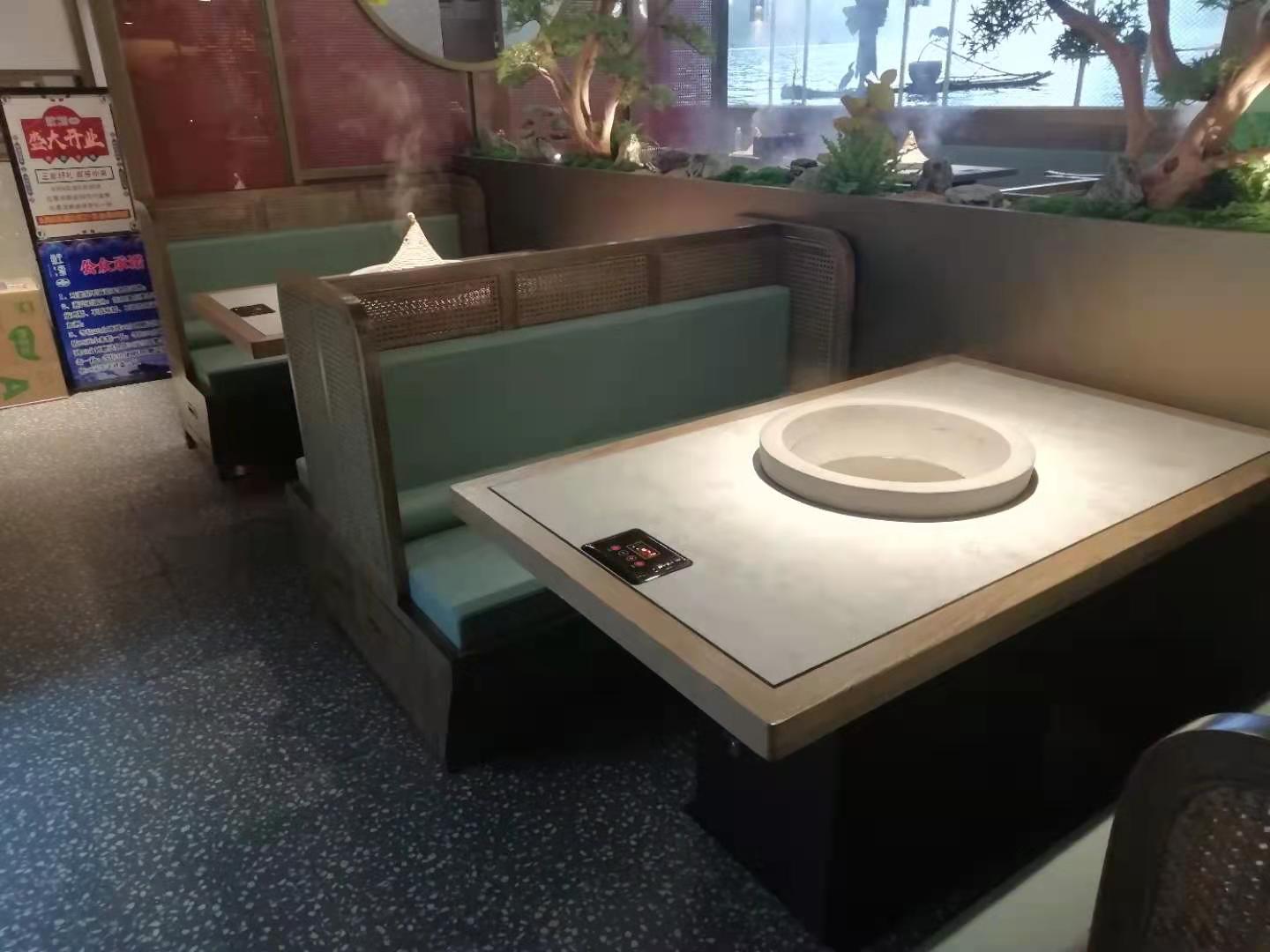 火锅店餐桌椅价格大理石火锅桌厂家火锅桌尺寸定制