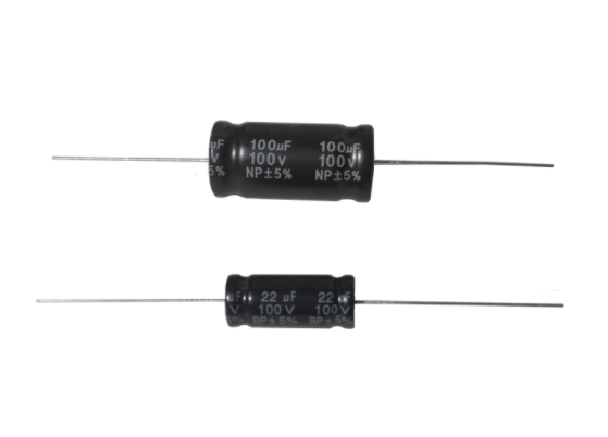 卧式型NP220UF100V+-10% 18X42電解電容器&nbsp;&nbsp;无极性电解电容&nbsp;&nbsp;轴向电解电容&nbsp;&nbsp;牛角电解电容