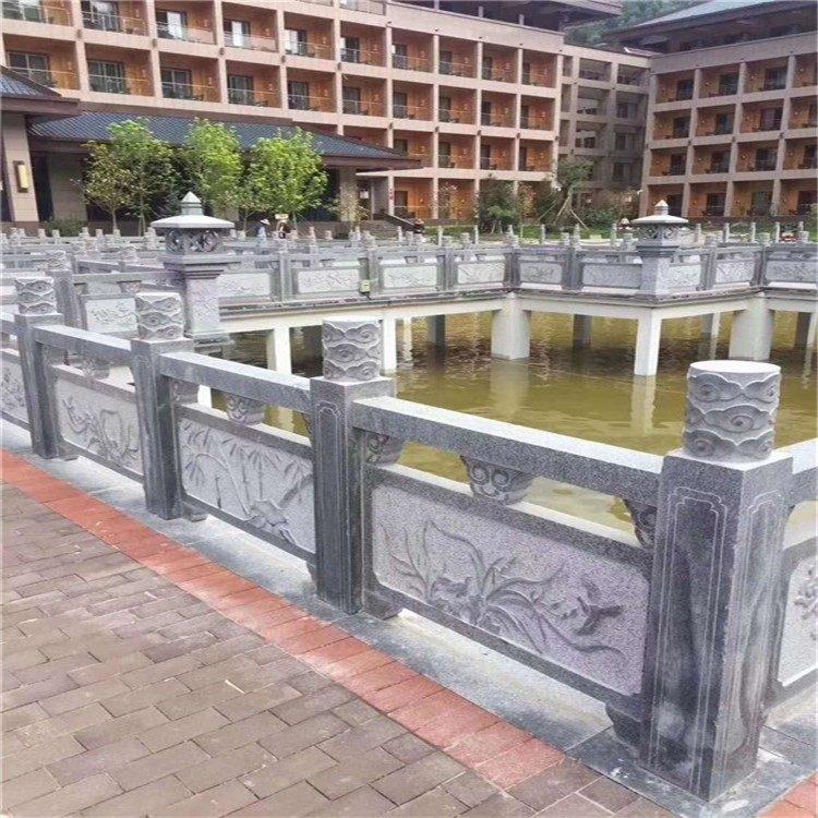 桥面栏杆 河道安全护栏 景区护栏 雕花栏杆免费提供图纸  石栏杆