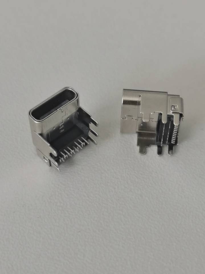 TYPE-C 24pin 板上双壳  前插后贴 垫高4.0