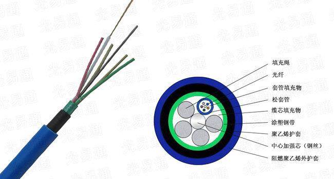 矿用光缆：MGTSV-24B1 松套层式煤矿用阻燃通信光缆  煤矿用阻燃光缆  矿用光缆MGTSV-24芯  松套层式通信光缆