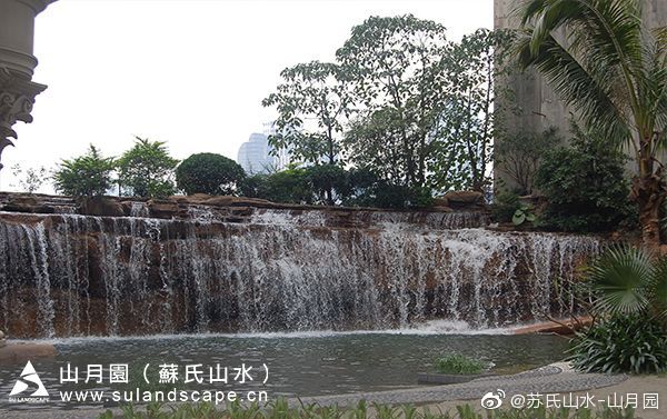 假山瀑布矿山微生物修复技术 假山瀑布流水 塑石假山瀑布 园林景观假山制作