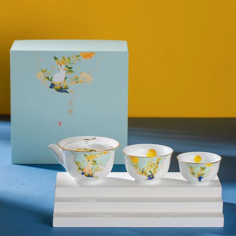中秋礼品陶瓷茶具礼盒套装，公司馈赠礼品茶具定制价格  中秋礼品茶具  陶瓷茶具套装