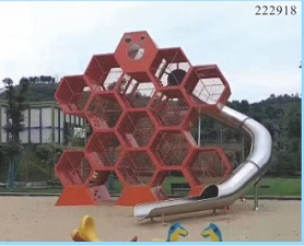 安平幼儿园玩具厂定制儿童蜂巢滑梯  草坪  书包  协力车