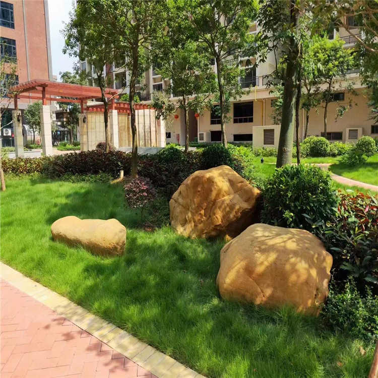 自然园林黄蜡石 风景石黄石景观石 广东黄蜡石市场价格