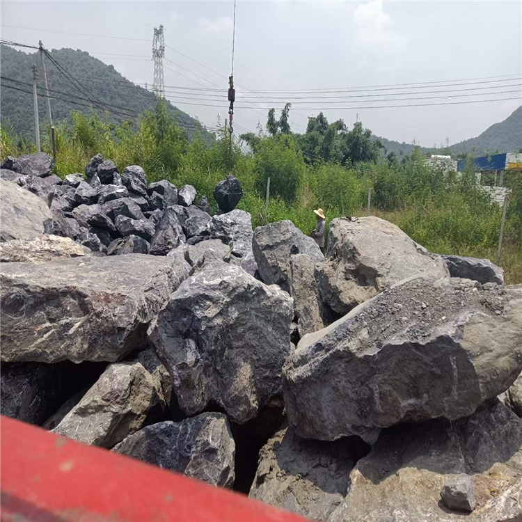 风景摆放观赏石 便宜的景观石报价 广东黑山石批发厂家
