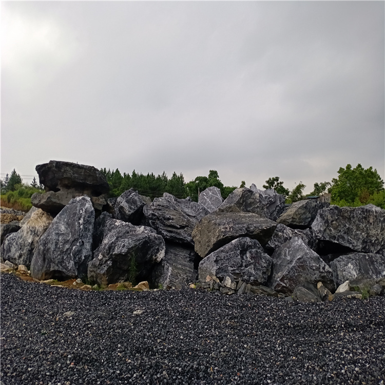 广东黑山石市场价格 厂家批发黑山石 园林假山景观石材料