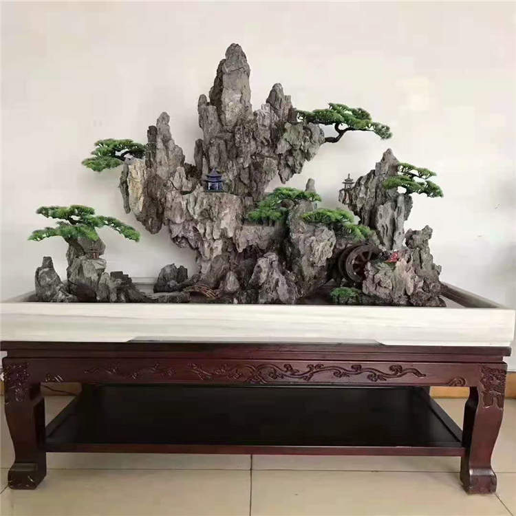 青龙石造景石图片 青龙山石酸洗区别 青龙石小型盆景假山