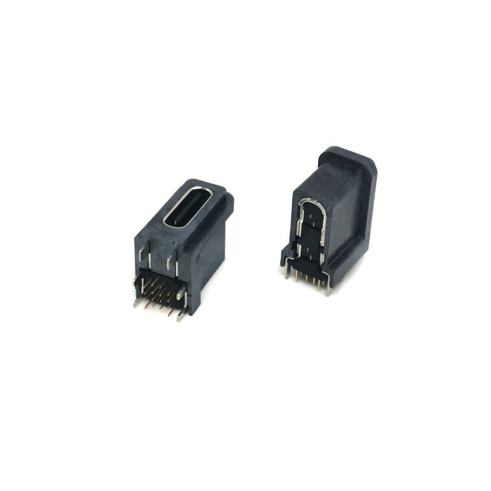 全塑IXP7 侧插16P母座 六脚直插DIP  type-c