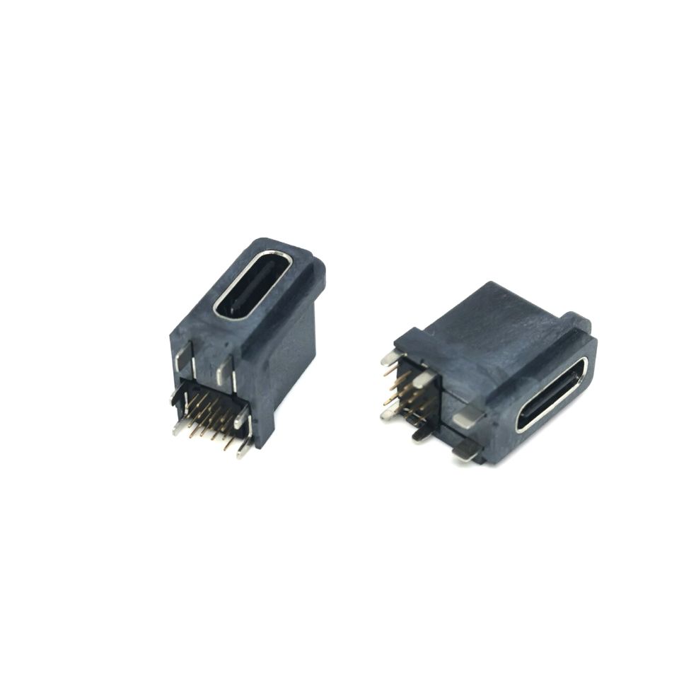 全塑IXP7 侧插16P母座 六脚直插DIP  type-c