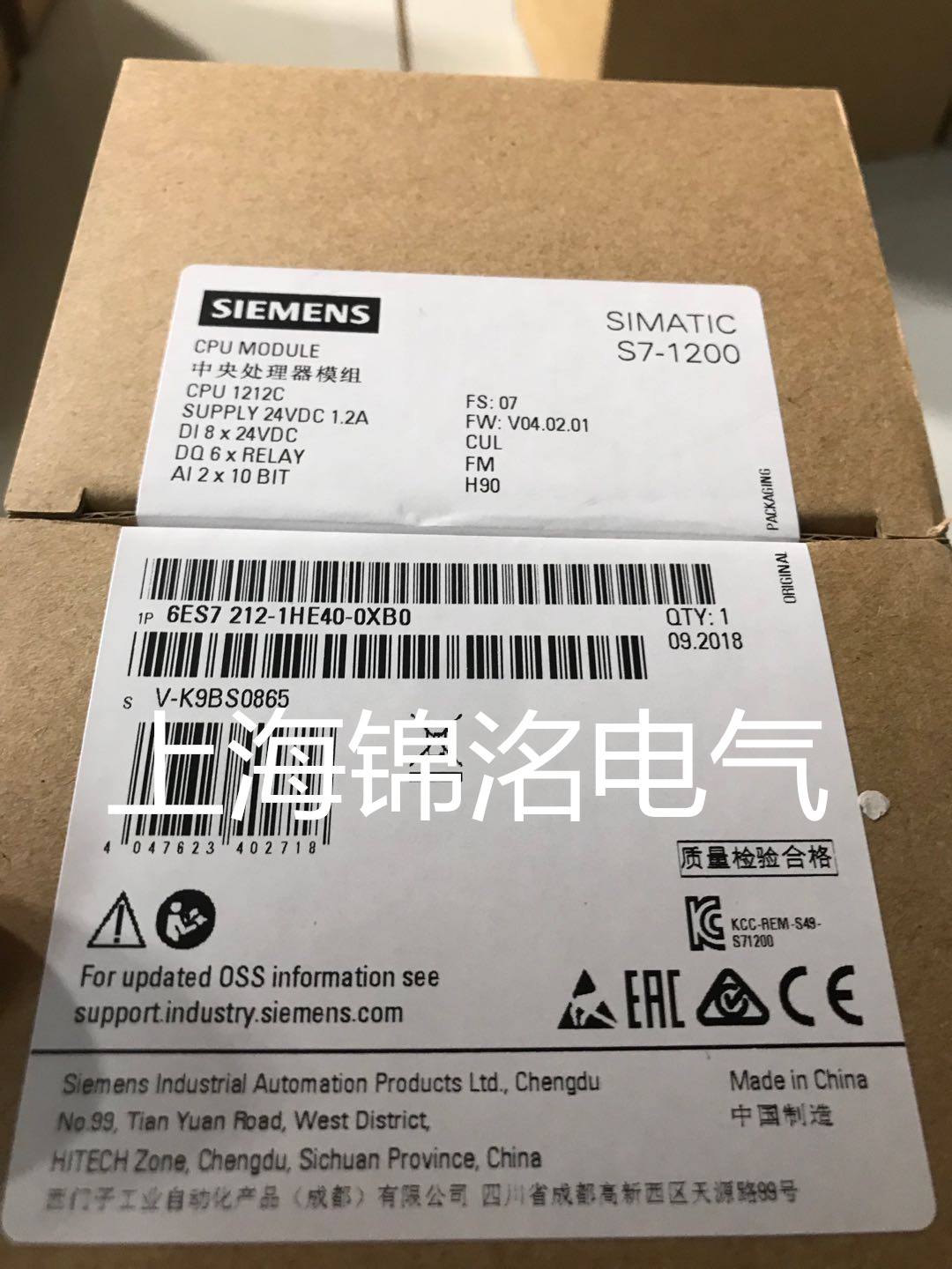 西门子 S7-1200 紧凑型 CPU&nbsp;&nbsp;6ES7212-1HE40-0XB0&nbsp;&nbsp;S7-1200，CPU&nbsp;&nbsp;CPU 1214C