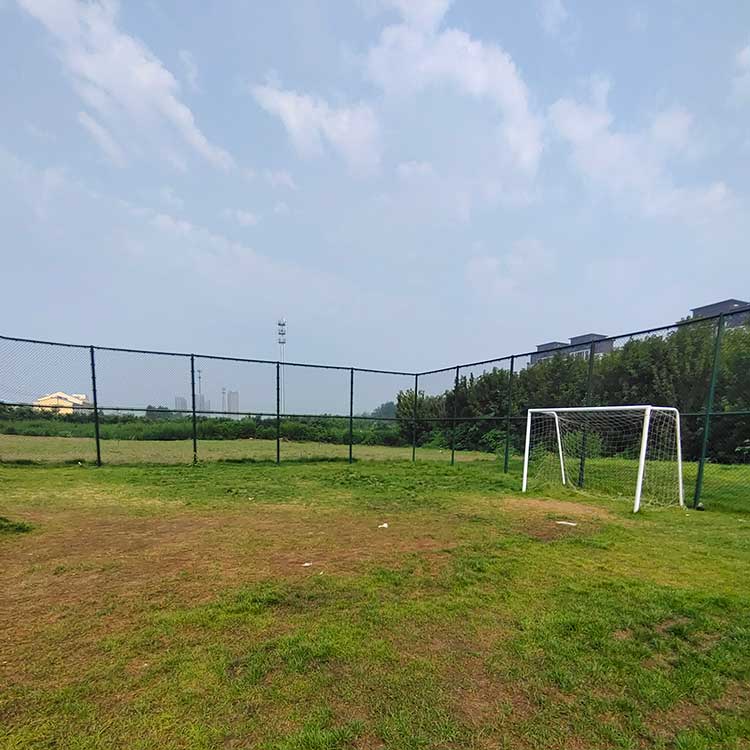 宝鸡市运动球场围网 框架隔离围网 菱形勾花网围栏