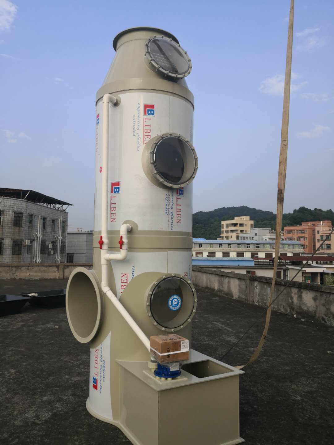 东莞塘厦-喷淋塔设备完成安装&nbsp;&nbsp;废气处理设备