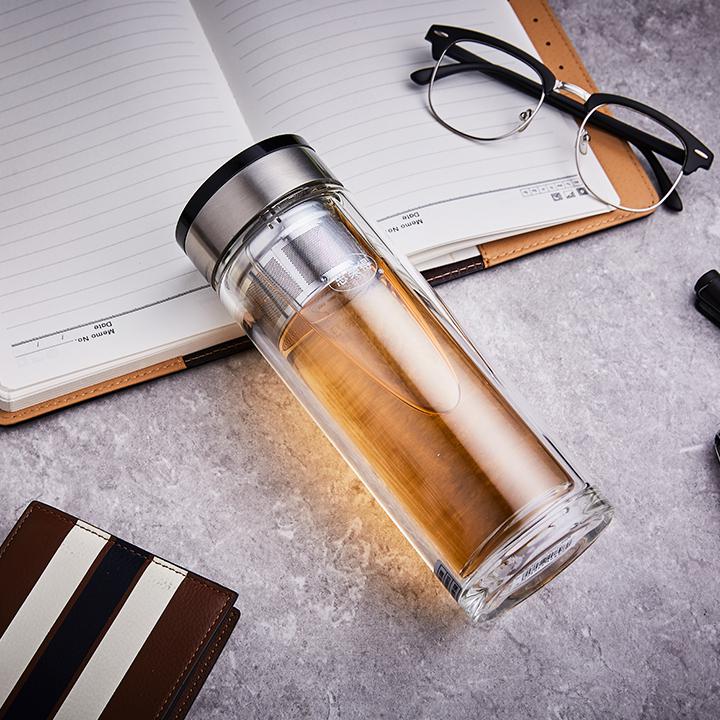 高硼硅双层玻璃杯 商务礼品水杯团购 思乐得  玻璃杯团购  高硼硅玻璃杯