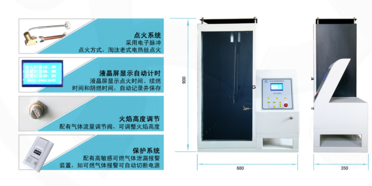 SJ601-II垂直法阻燃性能测试仪  安全帽测试仪  耐冲击穿刺测试仪  防静电测试仪