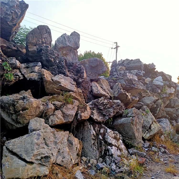 叠石千层石英石 庭院叠山观赏假山石 别墅池塘流水假山