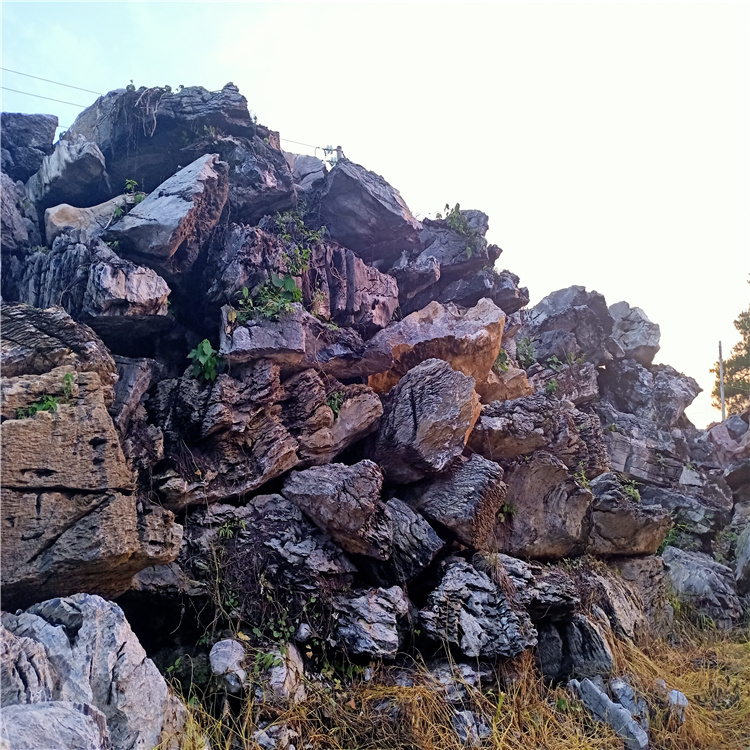 叠石造景假山石 公司风景英石假山 千层石庭院流水假山