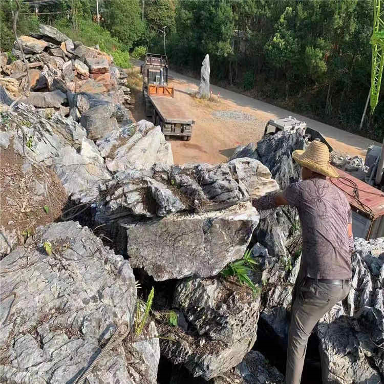 大型假山工程英石 园林石草坪观景石 大英石供应厂产地