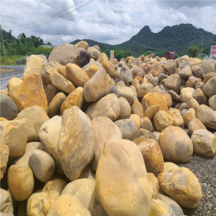 黄蜡石假山景观石 园林黄石庭院设计 公园观景点缀石