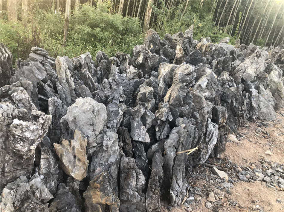 峰石流水造景假山 英石峰石假山石 峰石景观假山驳岸石