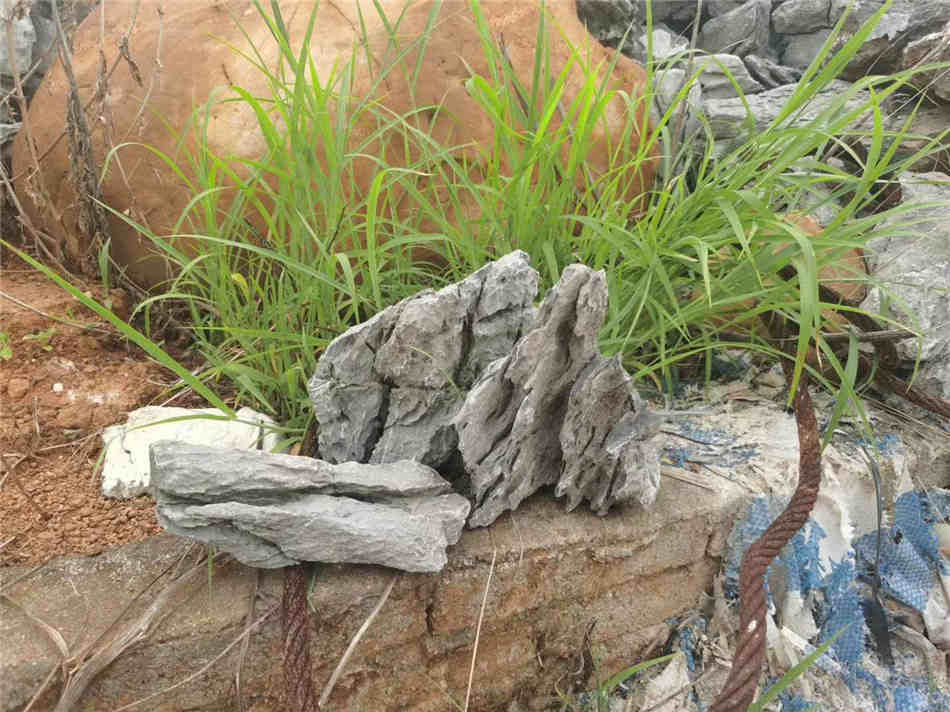 假山瀑布青龙石 英石鱼缸水族馆材料 盆景造景缸小型假山