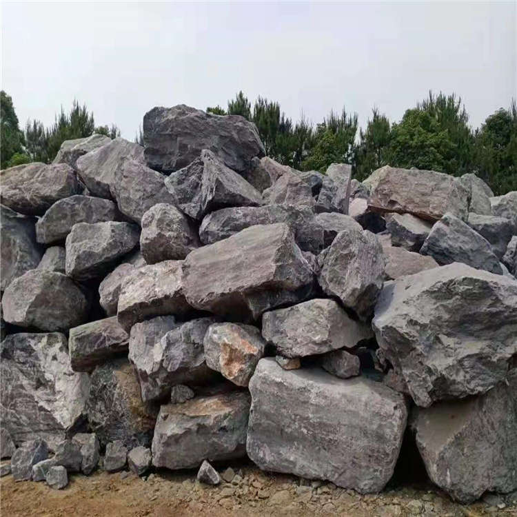 黑山石园林假山石 庭院造景绿化石 公园草坪点缀环境石