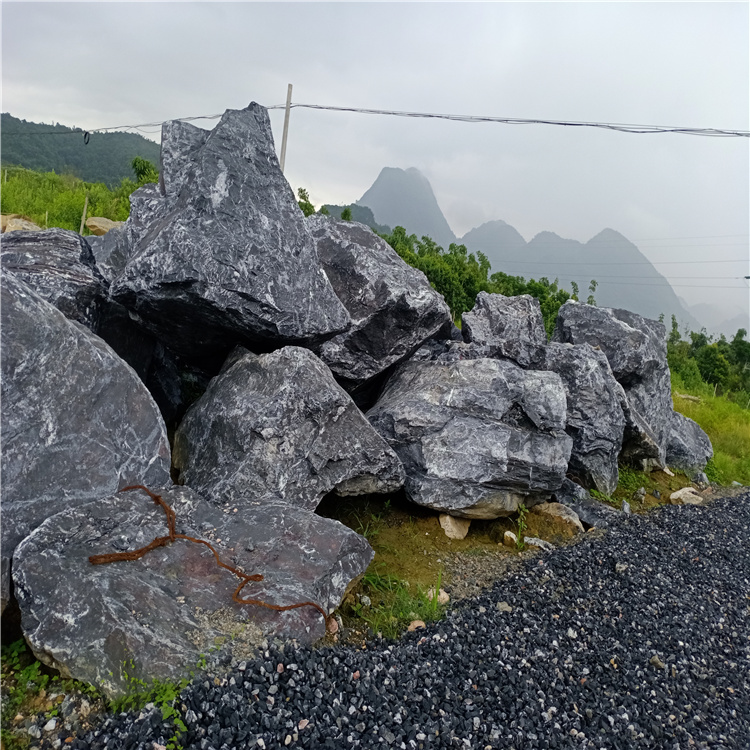 黑山石景观假山石 园林假山造景石 景观黑山石产地批发商