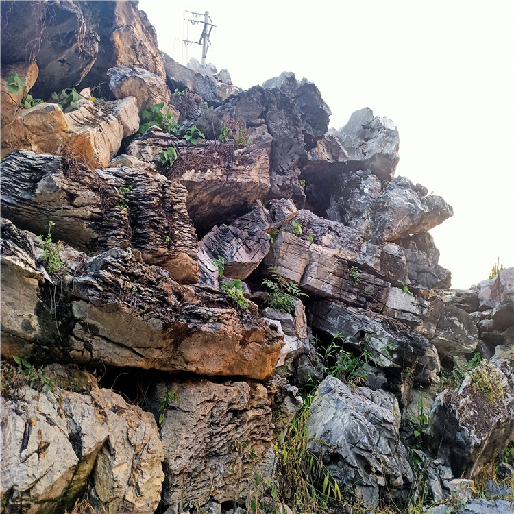 千层石驳岸假山石 庭院别墅造景假山 叠石叠山英石厂家